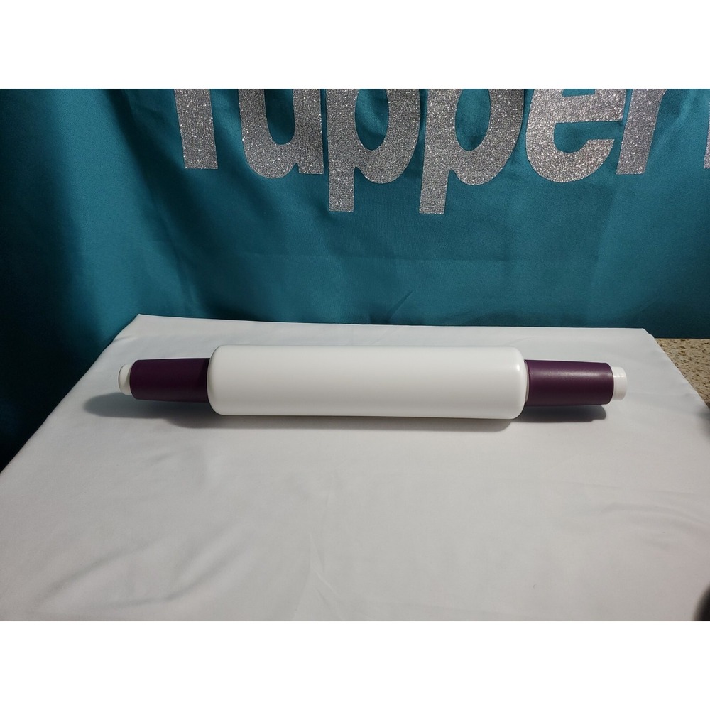 Tupperware Rolling Pin 18" Deep Purple & White Fill N Chill New